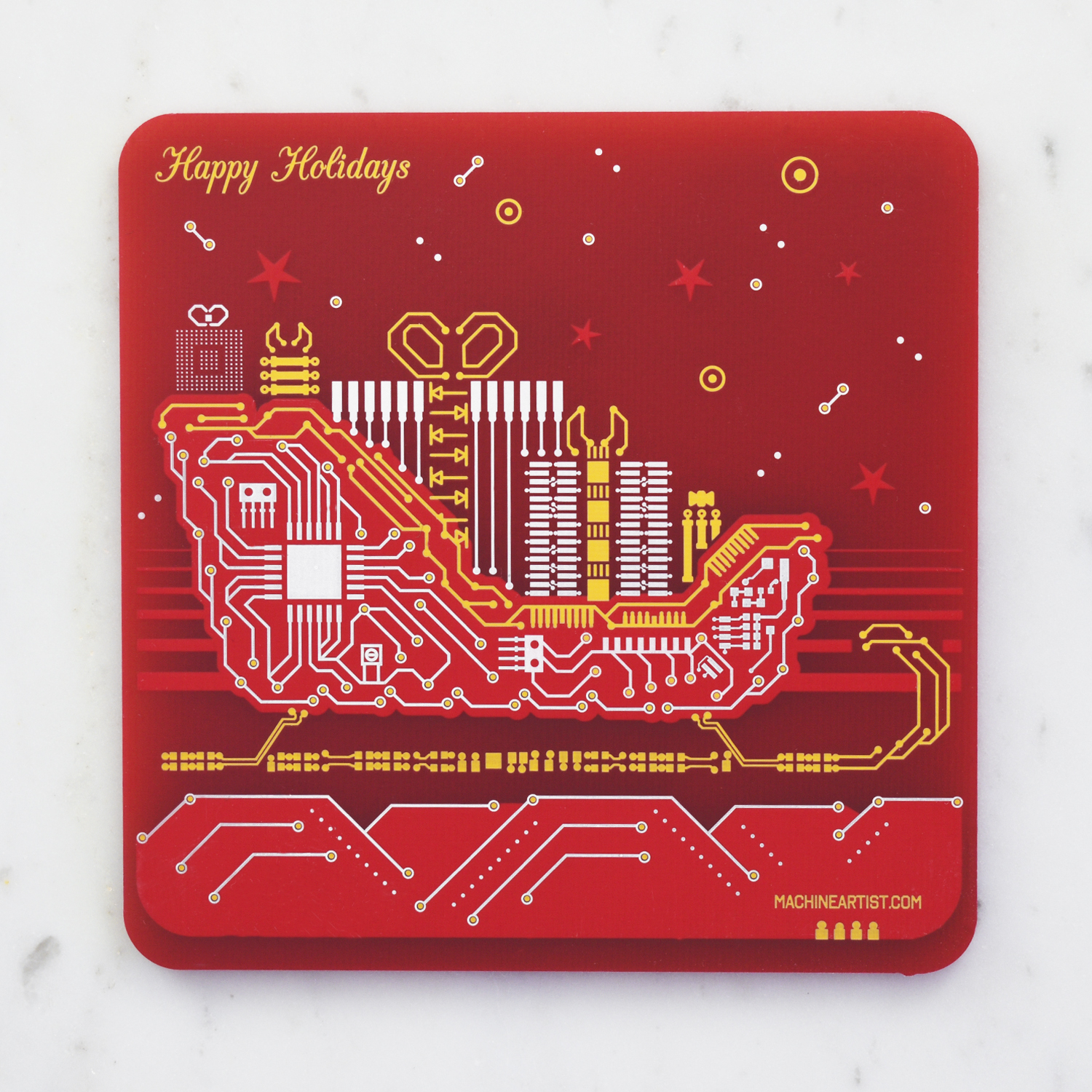 PCB Coasters Christmas